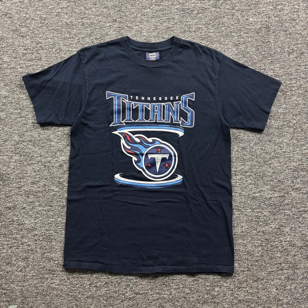 Vintage 1990s Concepts Sport Tennessee Titans Graphic Navy Blue T-Shirt Large